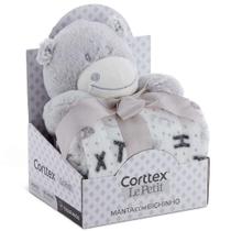 Manta bebê corttex le petit com bichinho hipopotótamo cinza