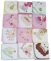 Manta Bebe Cueiro Bordado Luxo Com 2 - Menina/menino Manta Bebe Cueiro Bordado Luxo Com 2 - Menina/menino