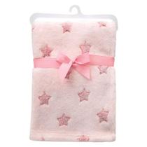 Manta Bebê Estrelinhas Rosa Poliéster 90x75cm Super Quentinha e Aconchegante Buba Manta Bebê Estrelinhas Rosa Poliéster 90x75cm Super Quentinha e Aconchegante Buba
