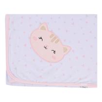 Manta Bebê Mami Bichuus Em Malha Estampada Bordado Rosa