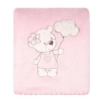 MANTA BEBE MICROFIBRA SOFT BABY BORDADA 85 CM X 1,00 M Cor:Urso estrela azul