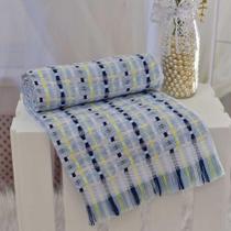 Manta Bebê Primavera Térmica Azul/Marinho/Verde Texnew 100% Algodão