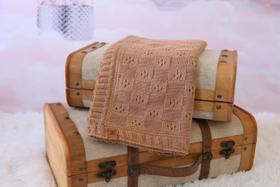 Manta Bebê Tricô Cobertor Saída Maternidade Quentinha Furinhos