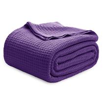 Manta Bedsure 100% algodão Waffle Weave Queen Purple Manta Bedsure 100% algodão Waffle Weave Queen Purple