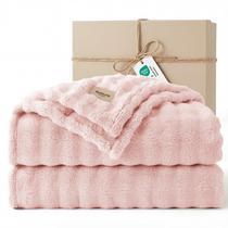Manta Bedsure 3D de Fleece Bubble Rosa 274 x 229 cm Manta Bedsure 3D de Fleece Bubble Rosa 274 x 229 cm