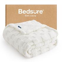 Manta Bedsure GentleSoft de Franela y Forro Polar Blanca para Cama Individual