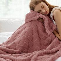 Manta Bedsure GentleSoft de franela y forro polar para cama individual, color rosa polvoriento