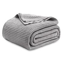 Manta Bedsure Queen 100% Algodão Waffle - Cinza