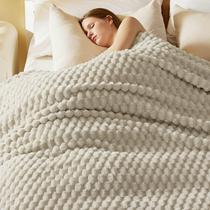 Manta Bedsure Queen Super Soft Cozy Fleece Marrom Claro