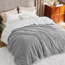 Manta Bedsure Sherpa de Forro Polar Tamaño Queen Diseño Espiga Gris Manta Bedsure Sherpa de Forro Polar Tamaño Queen Diseño Espiga Gris