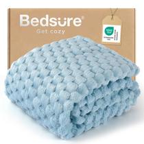 Manta Bedsure Twin Azul Claro 350GSM Súper Suave y Acogedora