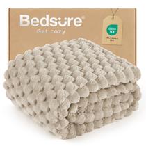 Manta Bedsure Twin Marrón Claro 350GSM Súper Suave y Acogedora