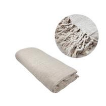 Manta Bege Decorativa em Algodão Sofisticação Neutra para Sofá ou Poltrona