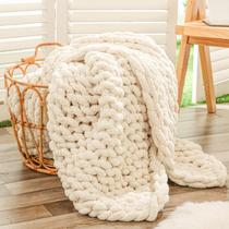 Manta Bigacogo de Tricô Chunky Chenille 102x152 cm Bege Manta Bigacogo de Tricô Chunky Chenille 102x152 cm Bege