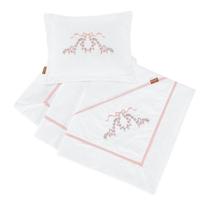 Manta Bordada com Almofada Batistela Baby - Flores