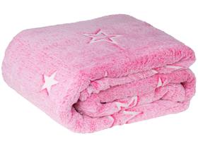 Manta Brilha No Escuro Estrela Rosa Mescla Jolitex Manta Brilha No Escuro Estrela Rosa Mescla Jolitex