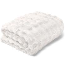 Manta Buettner Casal Microfibra 100% Poliéster Flannel Aspen 2,20mx2,40m Branco
