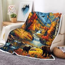 Manta Bzhilja Fall Rustic Cabin Bear Cozy Throw Manta Bzhilja Fall Rustic Cabin Bear Cozy Throw
