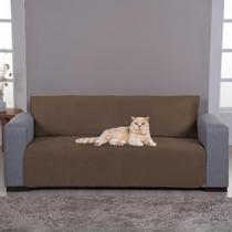 Manta Capa De Sofá Kit 2 E 3 Lugares Antigato Chocolate Luxo