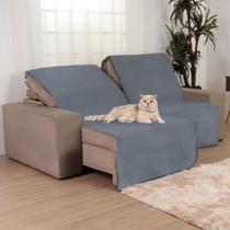 Manta Capa Protetora Para Sofá Retrátil Anti Arranhão Gato 2,20m Ciza