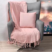 Manta Capa Sofa Algodão Favo 1,20M X 1,50M Blush - Tessi