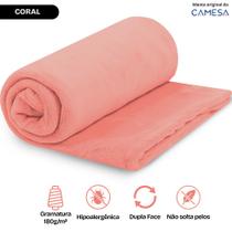 Manta Casal 180x220cm Microfibra Soft Macia Fleece Camesa