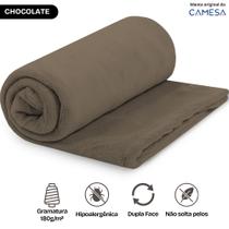 Manta Casal 180x220cm Microfibra Soft Macia Fleece Camesa
