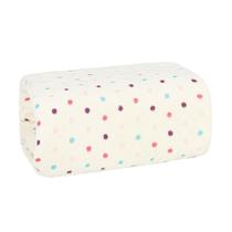 Manta casal flannel efeito bordada - poá pérola