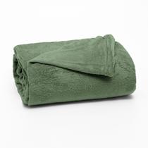 Manta casal flannel liso - verde 180117
