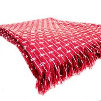 Manta Casal Força do Querer - Vermelho com Branco Manta Casal Força do Querer - Vermelho com Branco