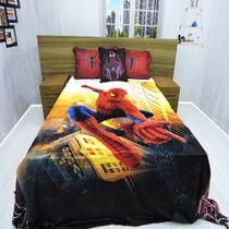 Manta Casal Fronha E Almofada Homem Aranha Cobertor Fleece 4pç Manta Casal Fronha E Almofada Homem Aranha Cobertor Fleece 4pç