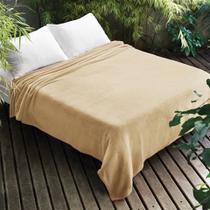 Manta Casal Lisa Bege Jolitex Dyuri Microfibra Super Macia Medidas 1,80x2,20