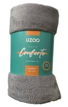 MANTA CASAL LISO MICROFIBRA CONFORTO CINZA TOQUE PELUCHE LISA 1,80m x 2,00 - Bella