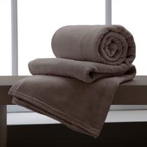 Manta Casal Microfibra Lisa Home Design Marrom Claro