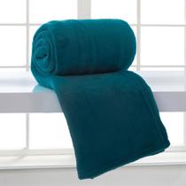 Manta Casal Microfibra Lisa Home Design Petróleo