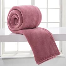 Manta Casal Microfibra Lisa Home Design Rosa