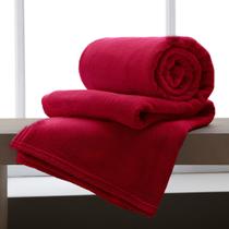 Manta Casal Microfibra Lisa Home Design Vermelho