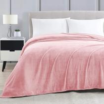 Manta Casal Microfibra Macia Lisa Cobertor 1,80 x 2,20 Home Design Corttex Rosa Antigo