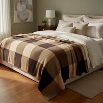 Manta Casal Polar Três Fleece Xadrez C/Estilo Escocês 180x220m Manta Casal Polar Três Fleece Xadrez C/Estilo Escocês 180x220m