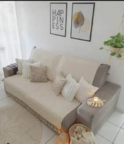 Manta Casal/sofa Cru 180x240 Gigante 100% Algodão Macia Luxo - Artesanal