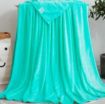 Manta casal soft aveludada premium verde agua