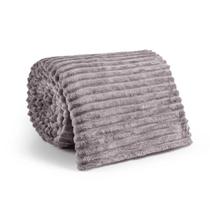 Manta Casal Soft Canelada 1,80m x 2,00m Microfibra Toque Aveludado Quentinha Macia para Cama e Sofá