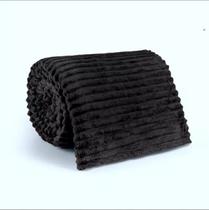 Manta Casal Soft Canelada 1,80m x 2,00m Microfibra Toque Aveludado Quentinha Macia para Cama e Sofá