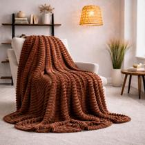 Manta Casal Soft Canelada Aveludada 2,00x1,80 Quentinha Macia Inverno Cobertor Leve