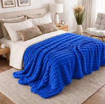 Manta/Coberdrom casal Plush canelada Manta Soft Felpudo 200x180