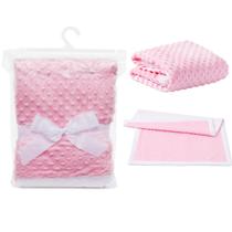 Manta Coberta De Bebe Microfibra Solft Sherpa Dupla Face Rosa