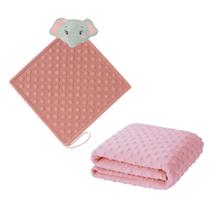 Manta Cobertor Alto Relevo + Naninha com Pelucia para Bebê