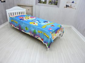Manta Cobertor Baby Shark Azul Solteiro Ultra Soft Macia