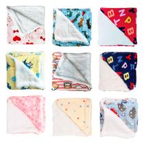 Manta Cobertor Bebê Infantil Microfibra c/ Sherpa Antialérgico Menor Preço Mantinha Soft