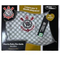 Manta Cobertor Bebê Microfibra Bordada Times Futebol 90x1,10m Jolitex Ternille